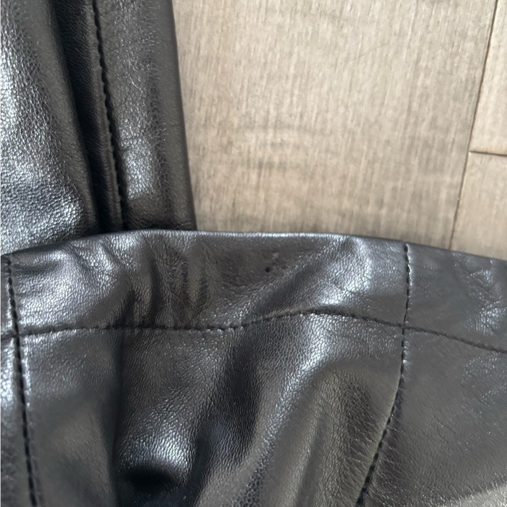 Danier Women's Genuine Leather Straight Leg Pants Size 6 Black - Picture 9 of 10